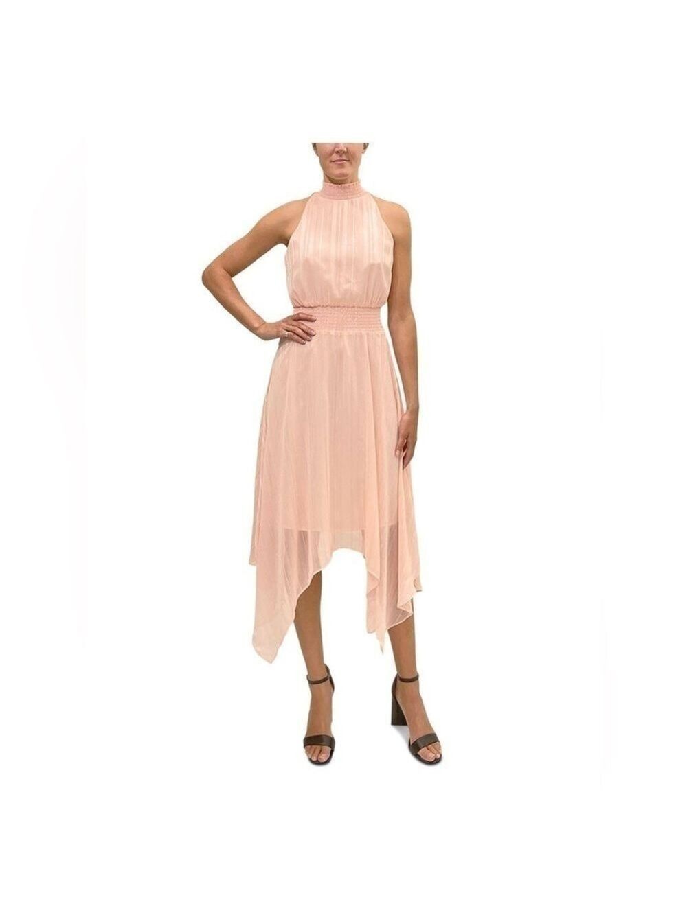 Sam Edelman Womens Smocked MIDI Halter Dress